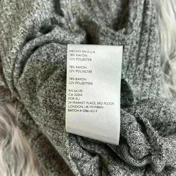 Free People The Betsey Crop Grey Ribbed Butterfly Sleeve Crop Top, XS - Picture 12 of 15